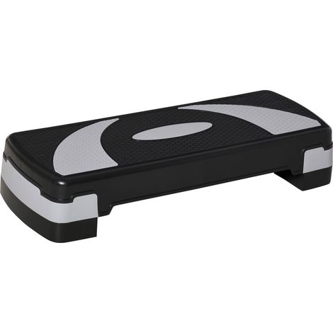 Step Professionale da Aerobica Fitness 80x31x20 cm Altezza Regolabile 10-20 cm Nero e Grigio (1/5)