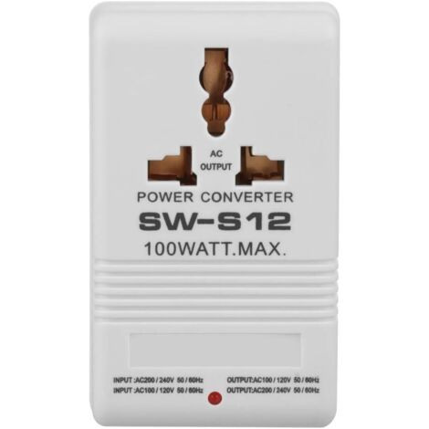 Sollbry Convertisseur de puissance 100 W AC 110 V/120 V vers 220 V/240 V Convertisseur de tension élévateur et abaisseur Transformateur adaptateur de voyage (1/5)