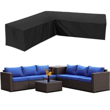 Waterproof Garden Corner Sofa Cover 210D Dustproof Furniture Cover for Garden L-Shaped Corner Sofa Cover (300×300×98cm) (1/5)