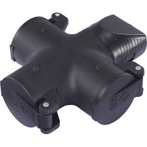 Sygonix SY-7110400 Connettore a 3 vie TPE 230 V/AC Nero IP44 (1/5)