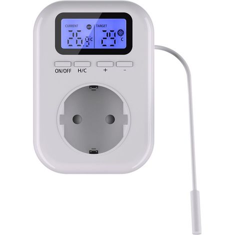 Digitaler Steckerthermostat, Temperaturregler, Heiz- und Kühlschalter mit Sensor für Inkubationsmatten und Reptiliengewächshäuser (1/5)