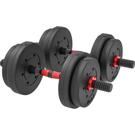 Ensemble d'haltères Courtes Total 15 Kg 2 en 1 poids réglable Barres incluses - entraînement Musculaire & haltérophilie (1/5)