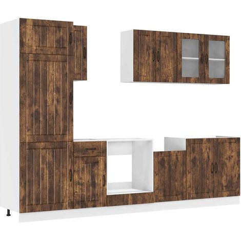 Set Mobili da Cucina 8 pz Lucca Rovere Fumo Legno Multistrato vidaXL (1/5)
