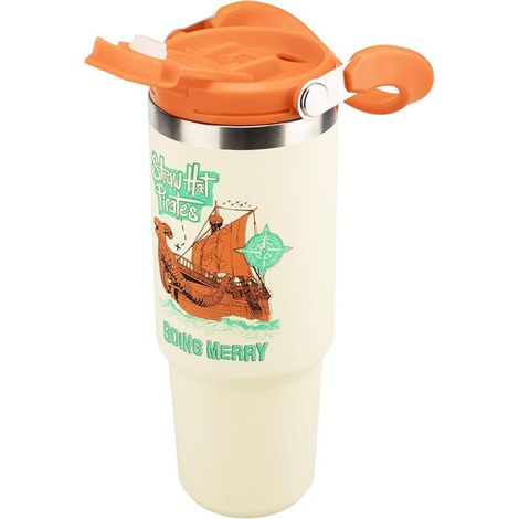 Paladone One Piece Bicchiere Isolato 900ml Capacita' Base Stretta con Maniglia Colore Crema