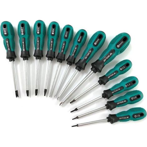 Präzisionsschraubendreher-Set – Legierter Stahl – Magnetische Bits – Rutschfester Griff (1/4)