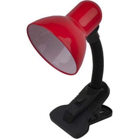 lampe de bureau 1xe27 fixation rouge avec pince flexible réglable 26x11,5x12 cm (1/2)
