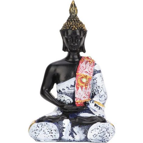 Statuette Bouddha zen résine bleue décoration maison asiatique (1/4)