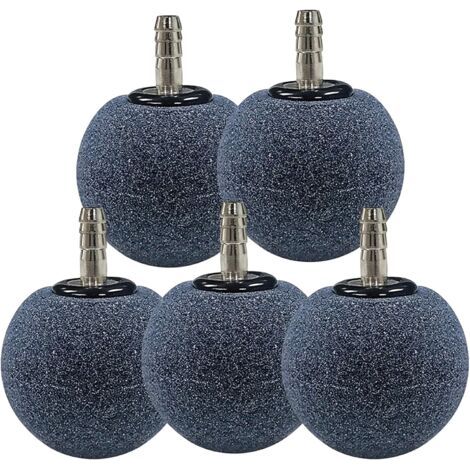 Bulleur Aquarium, 5 PCS 50mm Noir Bulleur Aquarium Silencieux, Diffuseur d'Oxygène Rond Nano Bubble Air Stone, Accessoires Aquarium pour Aquariums, Etits Bassins, Marchés de Poissons (1/5)
