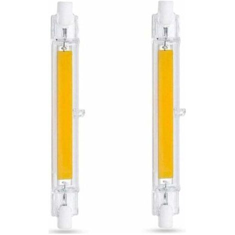 R7S 118 mm 10-W-LED-Lampe, Kaltweiß (6000 K), 1000 lm, entspricht einer 80-W-/100-W-Halogenlampe (R7S J118), dimmbar, schlanke COB-LED-Lampe (R7S 118 mm) für Wand-/Stehlampen, 2er-Pack