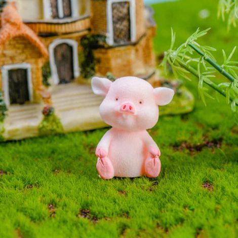 Set di 8 statuette di maialini in resina rosa – impermeabili – fai da te per il giardino – set di giocattoli a forma di animali