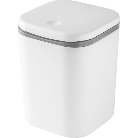 Poubelle De Bureau - 2 L - Pour Salle De Bain Vanité Table À Maquillage Table Basse - Avec Couvercle Amovible - 1 Pièce (1/5)