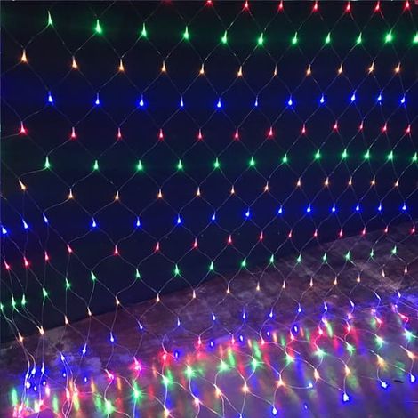 Étoiles de Noël à grille de tension sécurisée, étanches, pour intérieur et extérieur, 320 LED, 3 m x 2 m (10 pi x 6,6 pi), multicolores, 8 modes (1/5)
