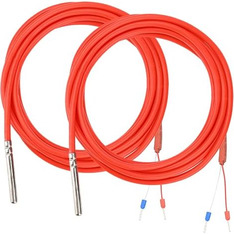 Capteur de température PT1000, 2 pièces câble en silicone de 3 mètres, capteur de température numérique étanche avec sonde en acier inoxydable (1/5)