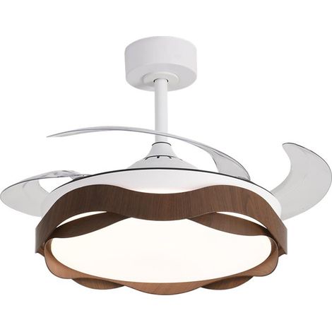 Ventilador DC ONDAS roble 72W LED 108d