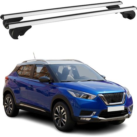 OMAC Aluminium Dachträger Querträger für Nissan Kicks I 2016-2026 – TÜV / DIN 75302:2019 – Abschließbar – Max. 75 kg – 2 Stangen Silber (1/5)