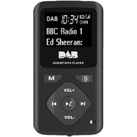 Radio numérique portable FM/DAB Bluetooth, mini radio de poche personnelle, lecteur MP3, interface micro-USB, usage domestique. (1/5)