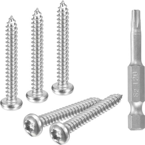 30Pcs 8 X 1-1/4" Torx Vis de Sécurité 304 Acier Inoxydable (1/5)