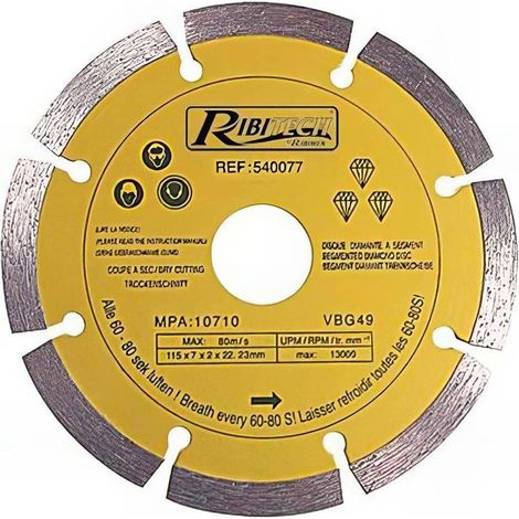 Disque Diamant Segment 230 mm - Classe A - Découpe Précise sur Béton et Pierre - Longue Durée - D-Work