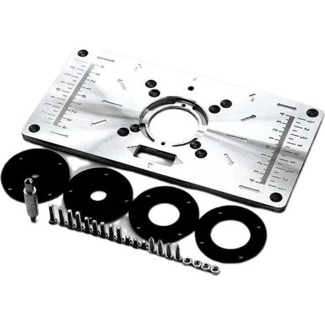 Table de défonceuse en aluminium avec insert pour table de défonceuse, outils de travail du bois, anneau de courroie pour fraiseuse pour établi (1 jeu) (1/5)