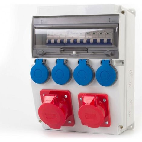 Quadro di distribuzione caja 12M - prese 16A 5p, 32A 5p, 4x230V + protezione (3P (1/2)