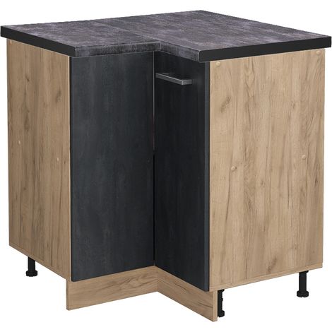 Mobile ad angolo cucina R-Line, Calcestruzzo nero, 75.6 cm PL Antracite, Vicco (1/5)