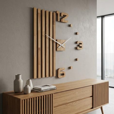 Grande Horloge Murale geante XXL - Design Moderne silencieuse Décoration pour Bureau, Salon, Chambre Coucher XXL 100 XL Aiguilles Blanches (1/5)
