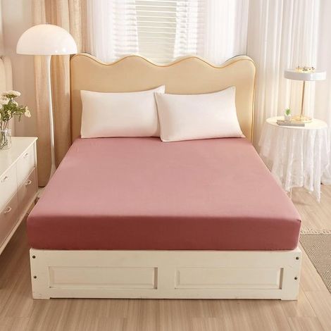 Drap-housse - 180200 cm - Drap plat - Jusqu'à 25 cm d'épaisseur de matelas - Protège-matelas - Super doux - Fibre de bambou - Convient pour matelas sommier tapissier - Drap de dessous - Ajustement par (1/5)