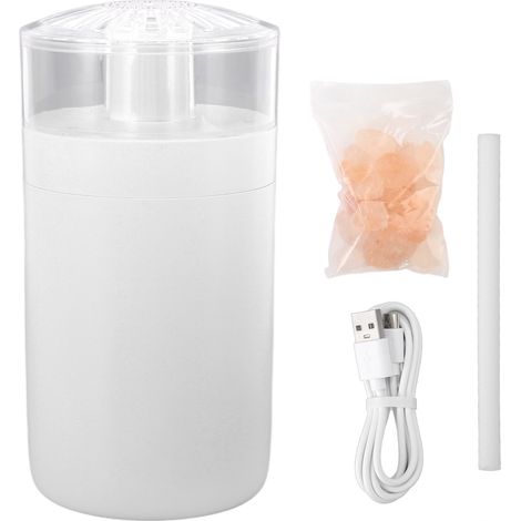 Humidificateur portable USB 250 ml roche cristal blanc pour voiture bureau chambre salon (1/5)