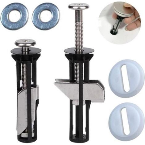 Lot de 2 boulons universels longs en acier inoxydable pour abattant de toilette, accessoires d'entretien faciles à installer (1/5)