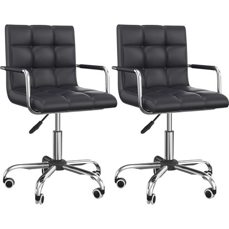 Chaise de bureau - HOMCOM - Revêtement synthétique - 52.5x54x99cm - Noir (1/5)