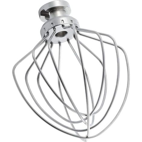 Fouet Métallique pour Mixeur KitchenAid à Tête Inclinable, Mélangeur à Crème aux œufs, Fouet Mayonnaise en Acier Inoxydable (Remplace K45WW)
