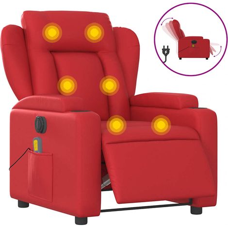 Maison Exclusive - Massagesessel Elektrisch Rot Kunstleder