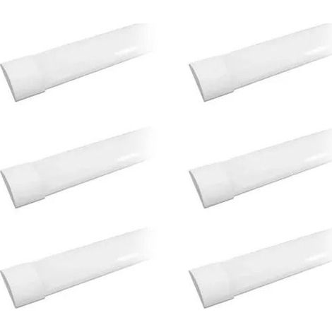 V-Tac – Lot de 6 réglettes LED plates 120cm 40W 120lm/W – Blanc froid 6500K – 120° – Pour chantiers et garages