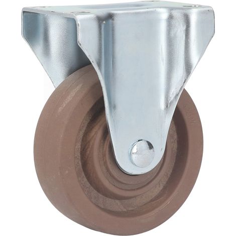 Roulette en nylon de 10 cm (4 po) à plaque fixe, résistante à la chaleur, pour chariot de machine. (1/5)
