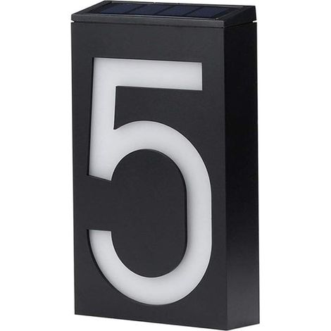 Numéro de Maison Solaire (5), Led Light Up Adresse Boîte Aux Lettres Signes Illumination Plaque Nuit Solaire Lampe Numéro de Porte Maison Éclairage Extérieur Porche Décoratio Lumières (1/5)