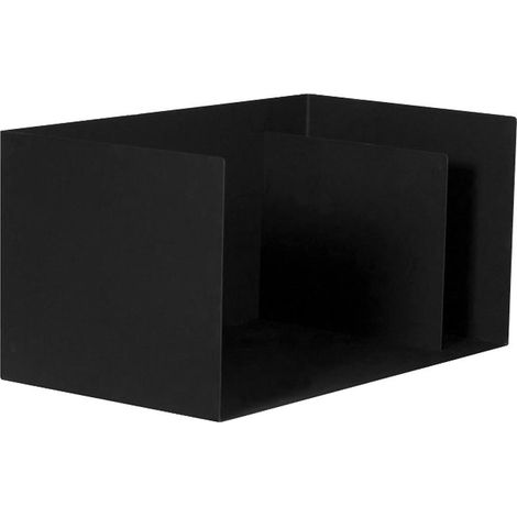 Rangement à bois acier noir 70x35x40 cm – 2 compartiments – Pour bois dur – Design moderne – Fabrication européenne – Farmcook
