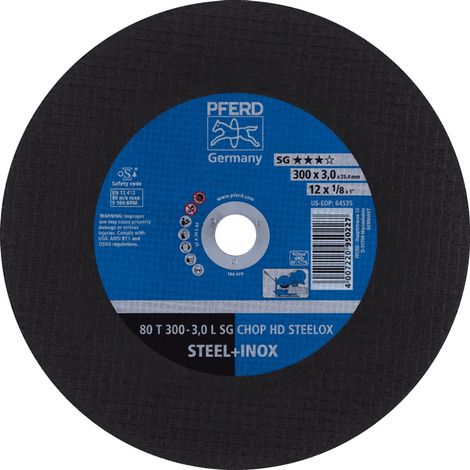 PFERD TOOLS Trennscheibe T 300x3,0x25,4 mm Leistungslinie SG CHOP HD STEELOX für Stahl/Edelstahl 20 Stk (1/5)