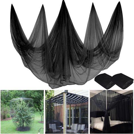 Filet de protection pour arbres fruitiers, légumes et plantes, anti-insectes et anti-oiseaux balcon, Composition : 180 × 400 cm, Couleur : noir (1/5)