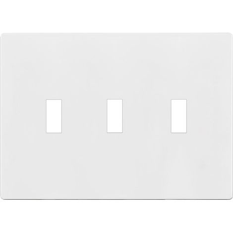Plaque murale à triple interrupteur à bascule sans vis, couvercle d'interrupteur sans danger pour les enfants, taille standard 3 interrupteurs 11,9 x 16,6 cm, thermoplastique (1/5)