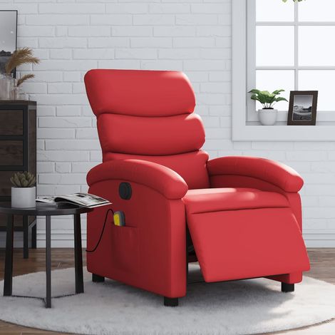 vidaXL Elektrische Massage - Massagesessel Elektrisch Rot Kunstleder (1/5)