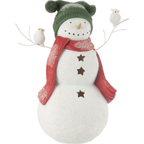 Bonhomme de Neige Déco "Oiseaux" 50cm Multicolore (1/4)