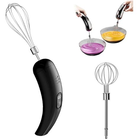 Frullatore a immersione con ricarica wireless - potente frullatore per preparare torte, creme e dessert - un accessorio indispensabile per la cucina casalinga e per il fai da te (nero) (1/5)