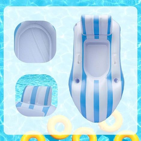 Lettino gonfiabile - 170x81x26 cm, con 2 portabicchieri, in PVC, per adulti, per piscina (1/3)