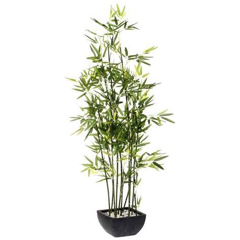Plante Artificielle "Bambou" en dacron+pe+terracotta - Dim : H 122 cm -PEGANE- (1/2)