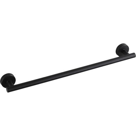 Porte-serviettes en acier inoxydable, barre porte-serviettes de salle de bain, crochet pour manteau, porte-mouchoirs noir, anneau porte-serviettes (1/5)