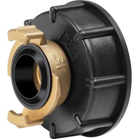 Accessoire de réservoir IBC 1/2" - Raccord de réservoir IBC en laiton - Capuchon adaptateur IBC S60 x 6 - Accessoire de conteneur IBC - Avec raccord rapide MS - Pour le raccordement de tuyaux (1/5)