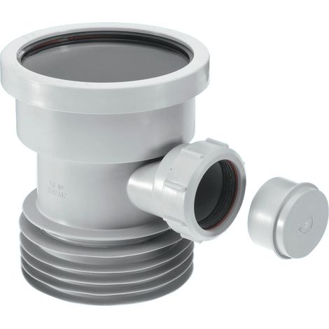McAlpine DC1-GR-BO Grey 4"/110mm Drain Connector with Boss (1/4)