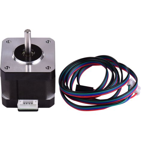 Motor paso a paso de 42 V, bifásico, ángulo de paso de 0,9°, bajo nivel de ruido, número de pieza 17HS4401S, con cable de 1 m para impresoras 3D CNC. (1/5)