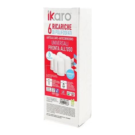 6 PZ CARTUCCE DI POLIFOSFATO IKARO PER DOSATORI Misura: conf. 6 pz