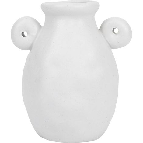 Vase Décoratif Simple et Chic en Céramique Blanc à Double Anse Style Nordique Pot à Fleurs Léger et Créatif pour Décoration Maison et Bureau (1/5)
